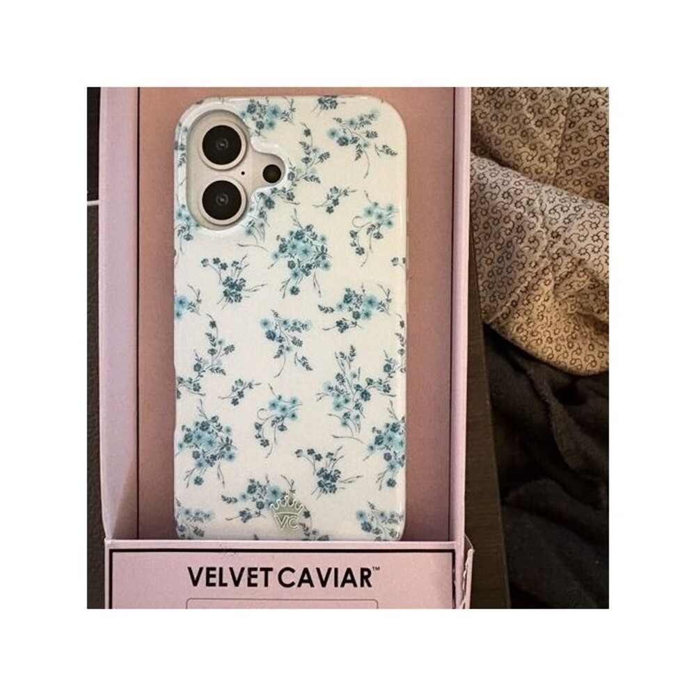 Velvet Caviar Blue Floral iPhone 16 Case (MagSafe Compatible)